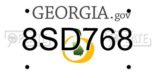 8SD768 Georgia License Plate