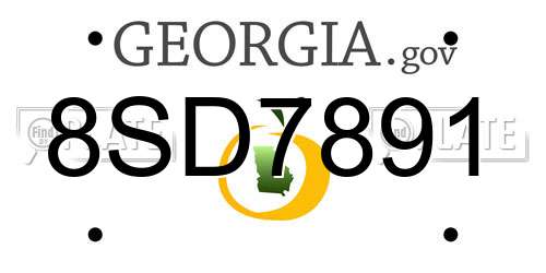 8SD7891 Georgia License Plate