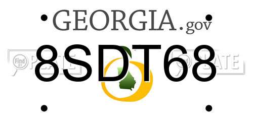 8SDT68 Georgia License Plate