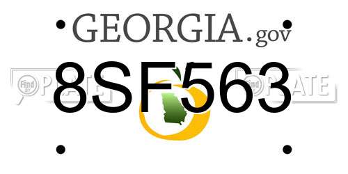 8SF563 Georgia License Plate