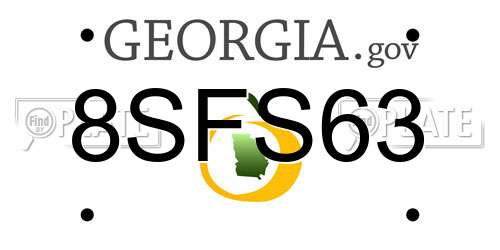 8SFS63 Georgia License Plate