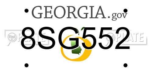 8SG552 Georgia License Plate