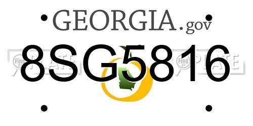 8SG5816 Georgia License Plate