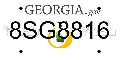 8SG8816 Georgia License Plate