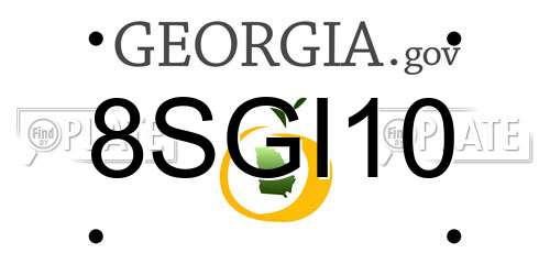 8SGI10 Georgia License Plate
