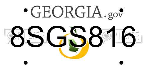 8SGS816 Georgia License Plate