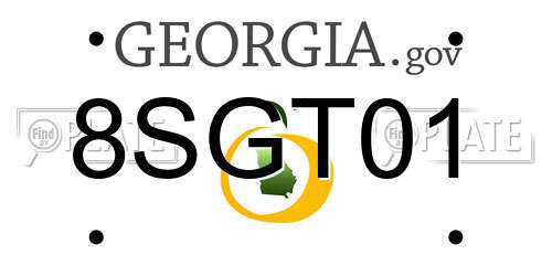 8SGT01 Georgia License Plate
