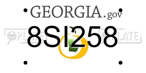 8SI258 Georgia License Plate