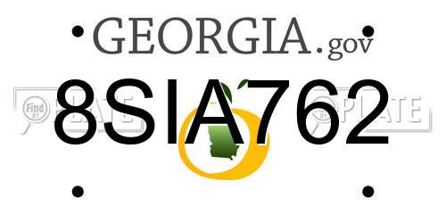 8SIA762 Georgia License Plate