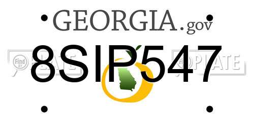 8SIP547 Georgia License Plate
