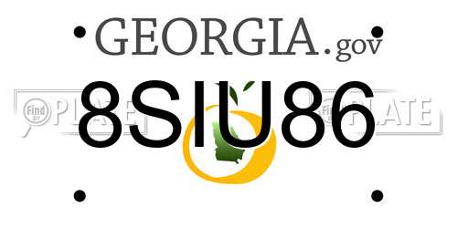 8SIU86 Georgia License Plate