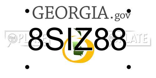 8SIZ88 Georgia License Plate