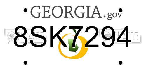 8SK7294 Georgia License Plate