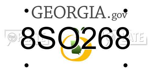8SO268 Georgia License Plate