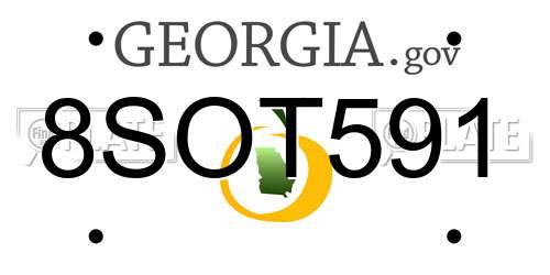 8SOT591 Georgia License Plate