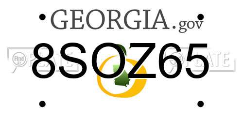 8SOZ65 Georgia License Plate