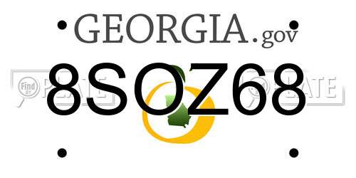 8SOZ68 Georgia License Plate