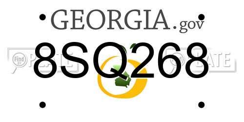 8SQ268 Georgia License Plate