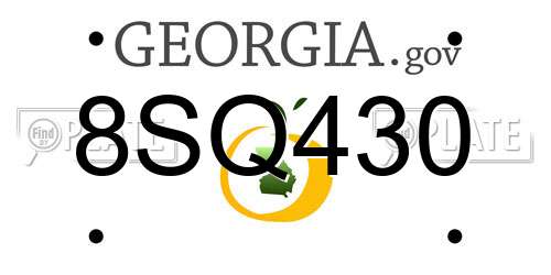 8SQ430 Georgia License Plate
