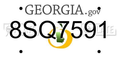 8SQ7591 Georgia License Plate