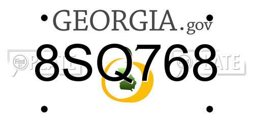 8SQ768 Georgia License Plate