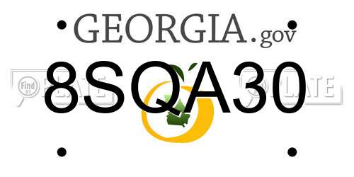 8SQA30 Georgia License Plate