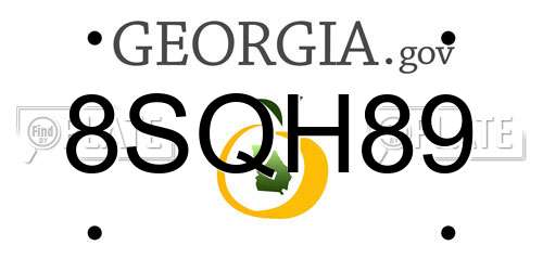 8SQH89 Georgia License Plate