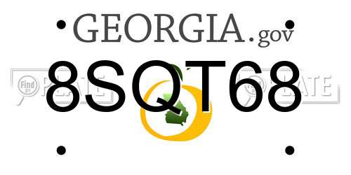8SQT68 Georgia License Plate