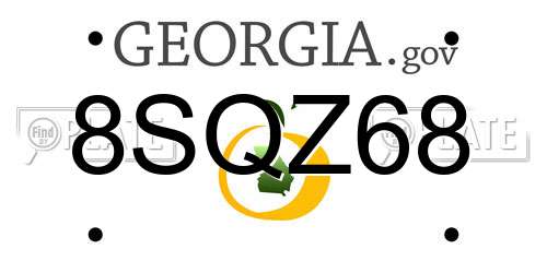 8SQZ68 Georgia License Plate