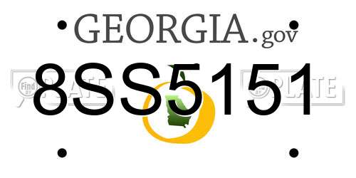 8SS5151 Georgia License Plate