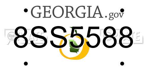 8SS5588 Georgia License Plate