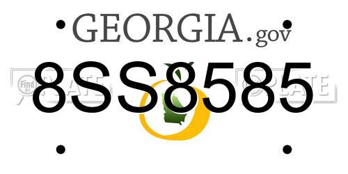 8SS8585 Georgia License Plate