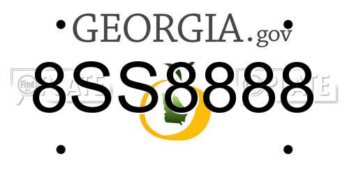 8SS8888 Georgia License Plate