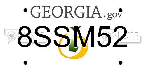 8SSM52 Georgia License Plate