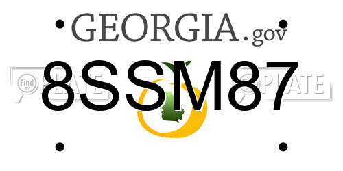 8SSM87 Georgia License Plate