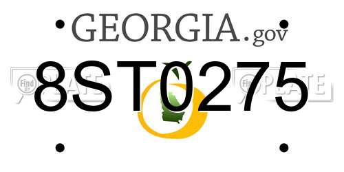 8ST0275 Georgia License Plate