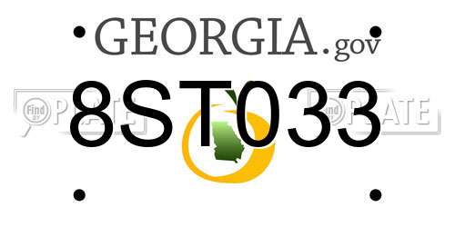 8ST033 Georgia License Plate