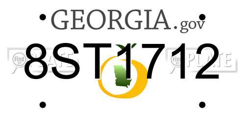 8ST1712 Georgia License Plate
