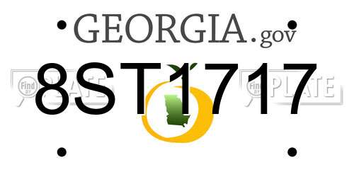 8ST1717 Georgia License Plate