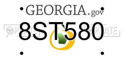 8ST580 Georgia License Plate