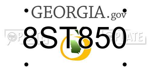 8ST850 Georgia License Plate