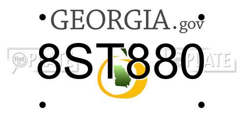 8ST880 Georgia License Plate