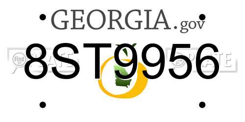 8ST9956 Georgia License Plate