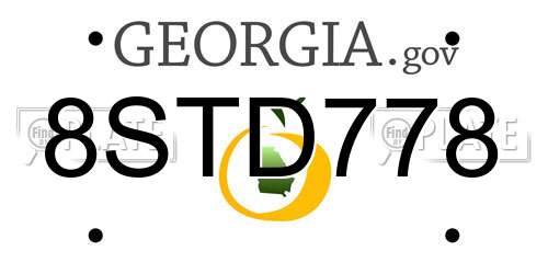 8STD778 Georgia License Plate