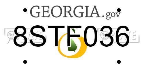 8STF036 Georgia License Plate
