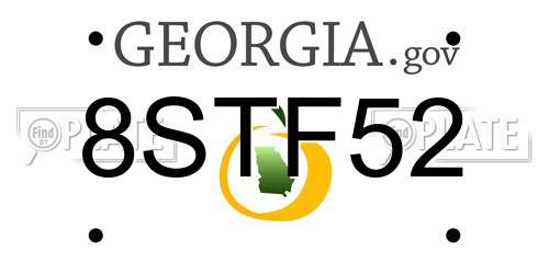 8STF52 Georgia License Plate
