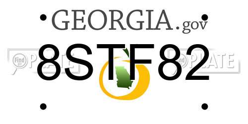 8STF82 Georgia License Plate