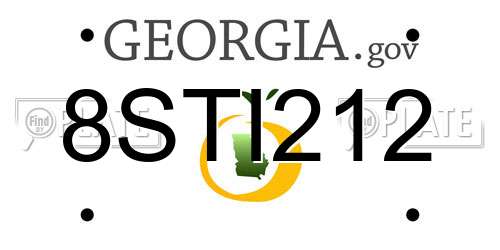 8STI212 Georgia License Plate