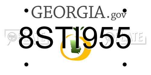 8STI955 Georgia License Plate