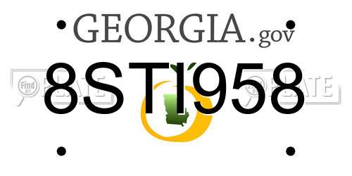 8STI958 Georgia License Plate